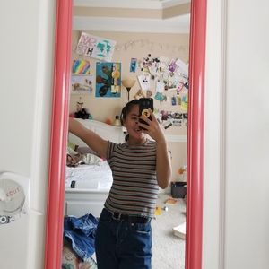 brandy melville rainbow striped crop top